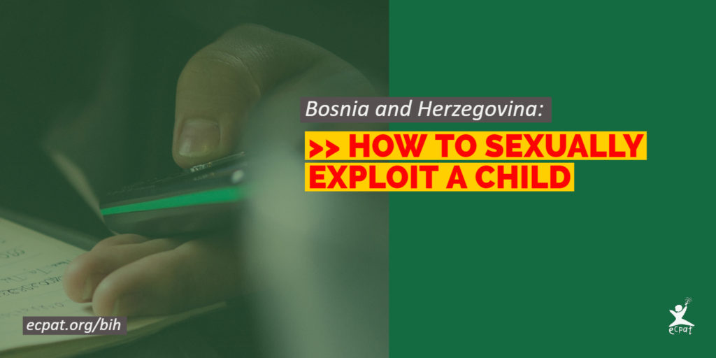 How to sexually exploit a child - ECPAT report Bosnia and Herzegovina Twitter